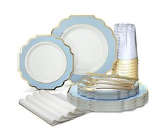” OCCASIONS ” 320 Piece set (40 Guests)-Heavyweight Wedding Party Disposable …