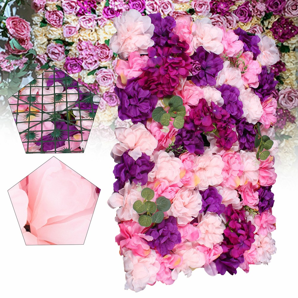 6*Artificial Flower Wall Panel Indoor Outdoor Flower Wall Panel For WeddingDecor