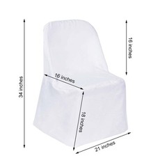 6 Ivory Polyester FOLDING Flat CHAIR COVERS Wedding Party Banquet Decorations