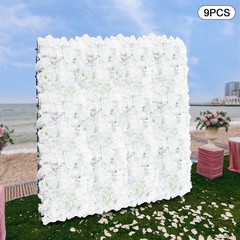 Flower Wall Backdrop 9pcs 40*60cm Artificial Flowers Floral Panels Wedding Decor