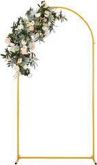 6.6FT Gold Metal Wedding Arch Backdrop Stand Ceremony Balloon Frame 2PCS