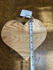 Unfinished Wood Heart Wall Hanging 7×6.5” Wedding Valentine Home Decor DIY