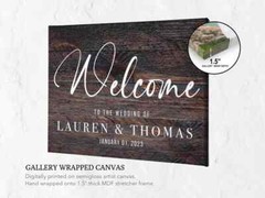 Custom Wedding Welcome Sign Dark Wood background Outdoor Indoor Sign For Gift