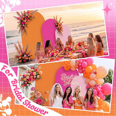 3 Set Orange Rose Red Pink Party Arch Backdrop Cover 7.2Ft, 6.6Ft, 6Ft Spandex F
