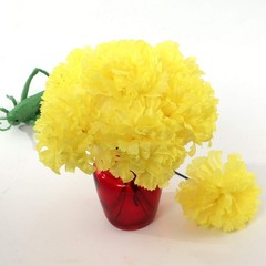 Larksilk Yellow Carnations, Fake Flowers, 100 Pack for Events, Weddings, DIY