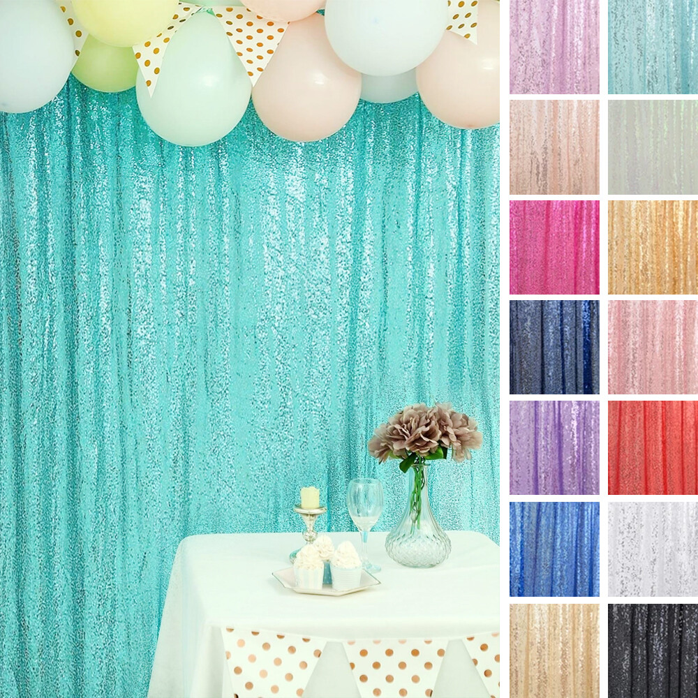 8 feet x 8 feet Sequin Backdrop Curtain Photo Booth Background Party Decorations