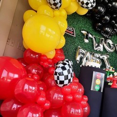 150PCS Race Car Balloons Arch Garland Kit Racing Car Birthday Party Checkered…