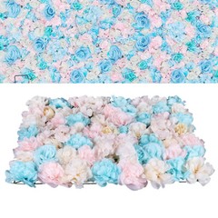 12PCS Artificial Flower Wall Panel White Hydrangea Rose Wedding Backdrop Decor