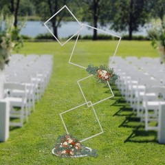Metal Flower Frame Square Garland Plants Display Stand Weddings Backdrop Decor