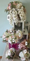 Handmade Wedding Flower Arrangement Bouquets for Bridal Party and Holders