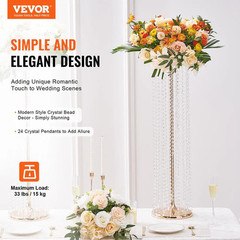 4-Piece Gold Metal Column Wedding Flower Stand 31.5 In. 80 Cm with Metal Laminat