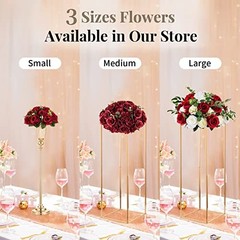 Flower Wedding Centrepieces for Tables – 9.5in Diameter 10 Pcs Crimson