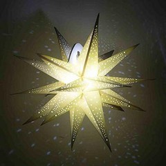 Geometrical Multi Point Star Lantern, Hanging Decoration – White