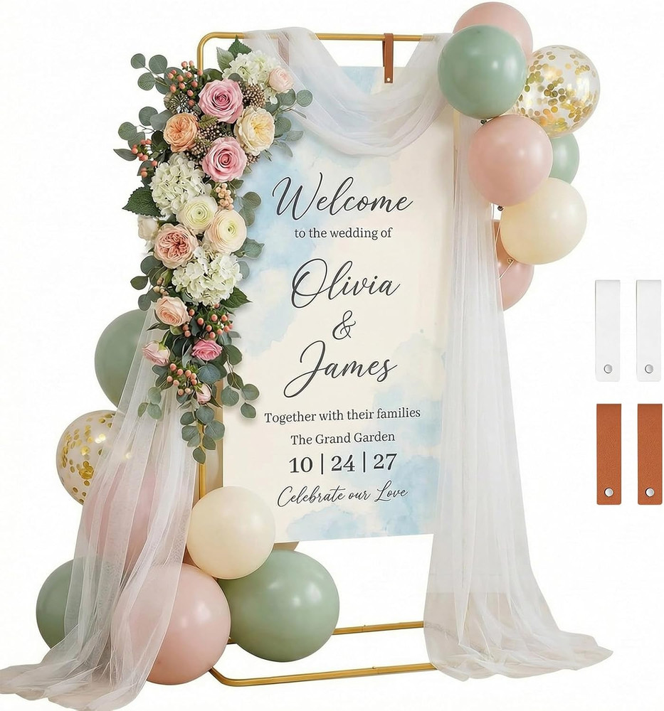 Wedding Welcome Sign Stand, 68″X31″X20″ Welcome to Our Wedding Sign Holder