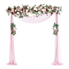 82″ Iron Metal Garden Gate Pergola Pavilion Arch Outdoor Lawn f/ Climbing Plant