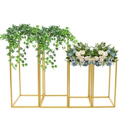 Gold Metal Column Flower Stand Wedding Party Backdrop Centerpiece Rack 4Pcs US