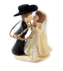 Western Wedding Cake Topper/Table Decoration “Kissing Couple” (WC2)