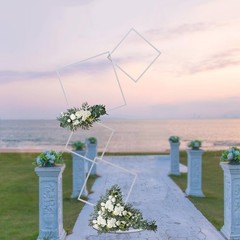 Metal Flower Frame Square Garland Plants Display Stand Weddings Backdrop Decor