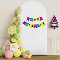 Round Top Double Sided Arch Backdrop Cover For Decorating Birthday Party Wedding