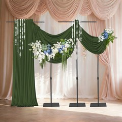 Black Wedding Backdrop Stands 4PCS 80-240cm Adjustable Height Backdrop Stands