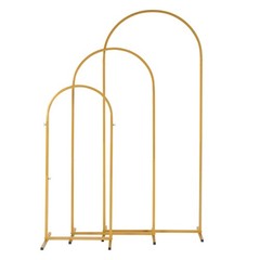 Golden Arch Backdrop Stand Set of 3 (6FT, 5FT, 4FT) Wedding Arched Metal Frame