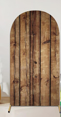 6.6FT Rustic Wood Arch Cover Spandex Fitted Wedding Arch Stand Backdrop Cover A2