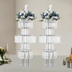 5 Tier Flower Stands, 2PCS Flower Stands, Crystal Flower Stands Round Modern