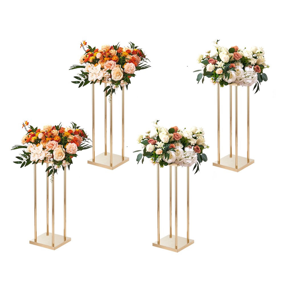 VEVOR 4PCS Column Wedding Flower Stand Cylindrical Display Rack 23.6inch Metal