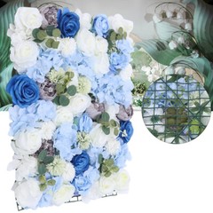 6 Pieces 23.62*15.74″ Silk Blue& White& Green Artificial Flowers Wall Decoration