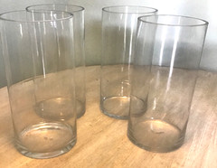 Acrylic Clear Cylinder Flower 6 Set Lg Vases 3 Sizes Unbreakable Hurricane NEW