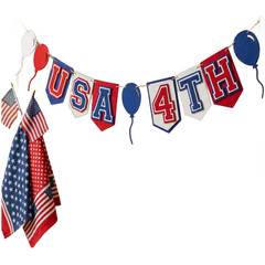 Patriotic Felt Pennant Banner Red White Blue for July 4th Celebrations
