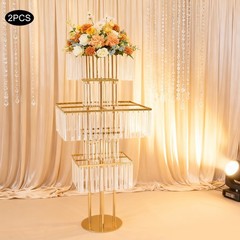 2 PCS Flower Stands, 5 Tiers Flower Vase Stands, 125cm(H) Wedding Flower Stands