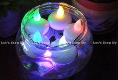 24 LED COLOR CHANGING Floating Flickering Tea Candle Waterproof Wedding Floral