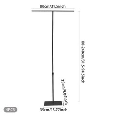 Black Wedding Backdrop Stands 4PCS 80-240cm Adjustable Height Backdrop Stands