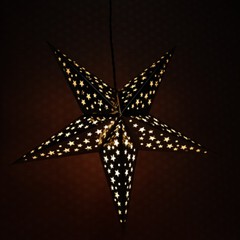 26″ Silver Foil Cut-Out Paper Star Lantern, Hanging Decoration