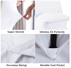 STRETCH SPANDEX FOLDING CHAIR COVERS WHITE Wedding Party DINING in 12 ct & 16 ct