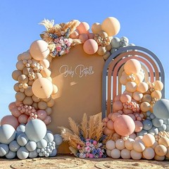Gender Reveal Balloons Garland Kit, 124pcs Dusty Pink and Dusty Blue Sand Whi…