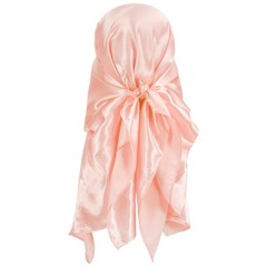 35 Inch Square Satin Head Scarf Silk Feeling Hair Scarf, Coral