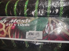 2 Rolls Deco Mesh, 21″ Craig Bachman Quality, 30′ Metallic Lime Green on Black