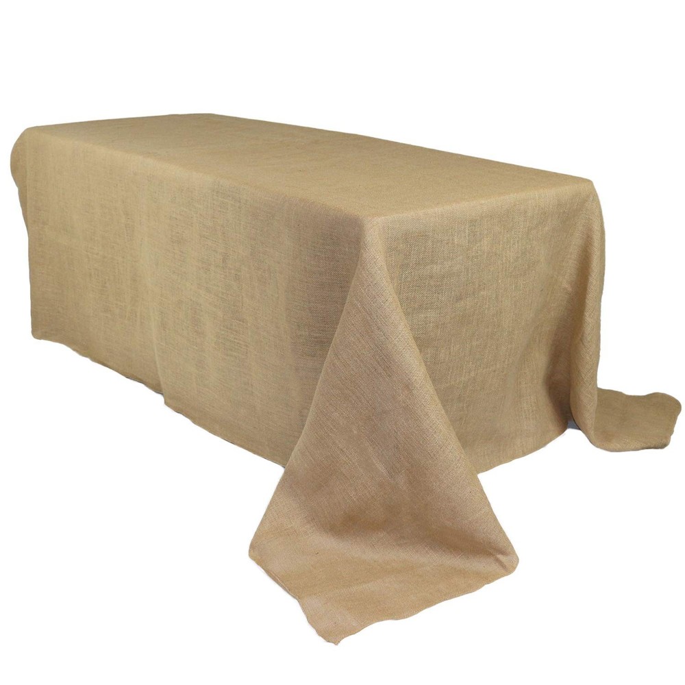 Your Chair Covers – 90 x 132 Inch Rectangular Rustic Jute Natural Burlap Tabl…