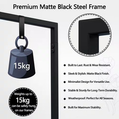 Black Wedding Sign Decorative Stand with Full-Grain Leather Straps and Design Bu