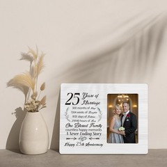25th Anniversary Picture Frame Gifts for Couple, Silver Wedding Anniversary f…