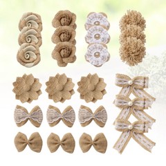 24PCS making burlap flowers flower brooch craft in 1 Set Small flowers for