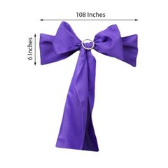 10 Purple Polyester CHAIR SASHES Ties Bows Wedding Party Ceremony Decorations
