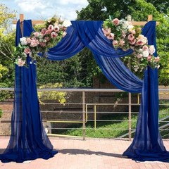 NEW Wedding Arch Canopy Chiffon Fabric 2’W X 30’L Panels 2 Pack Royal Blue Decor