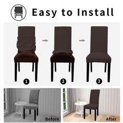 Easy-Going 100% Waterproof Dining Room Chair Cover Set of 4, Stretch Jacquard…