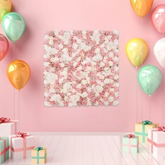 1 × 1 m Silk Rose Flower Wall Panel – White Pink Champagne Backdrop For Wedding