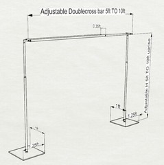 DOUBLE CROSS BAR ADJUSTABLE QUICK BACKDROP KIT 10 FT x 10 FT PIPE WITHOUT DRAPE