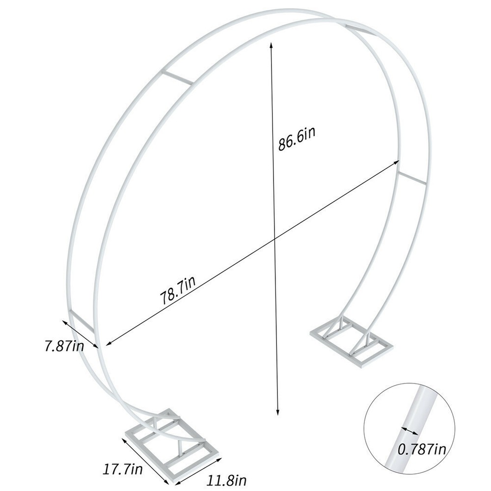 Metal Round Wedding Backdrop Stand Free Standing Falling Curtain Arch Venue Deco