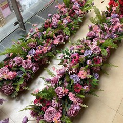 Satikf Artificial Rose Table Runner Flower Row Wedding Backdrop Arch Decor 🌹